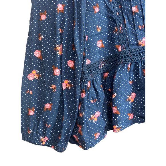 Matilda Jane Navy Floral Peplum Blouse Long‎ Sleeve Top - Picture 4 of 6